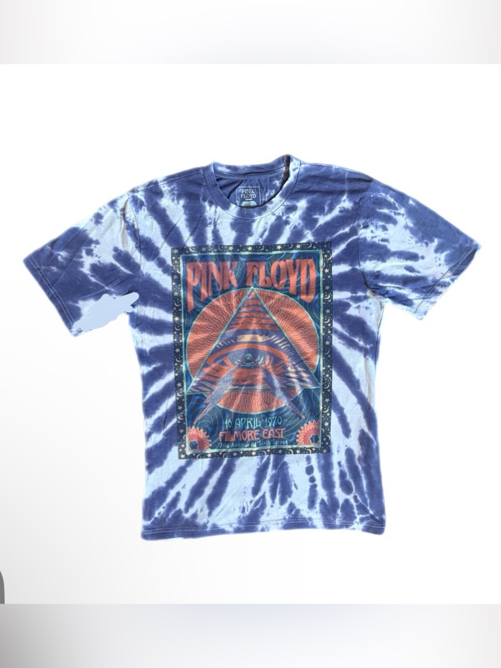 Official Pink Floyd purple/white Tie-Dye psychedelic Fillmore East poster Tee L